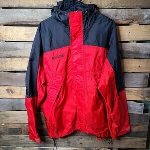Columbia Sportswear Rain Jacket Mens L Black/Red